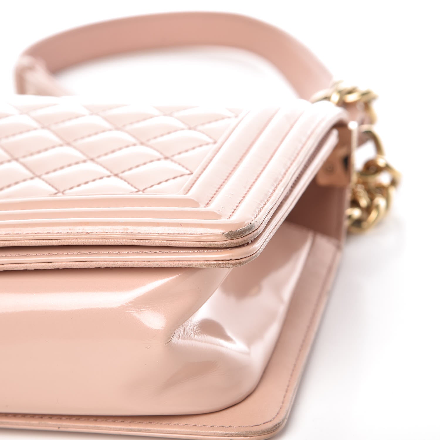 Chanel Patent Calfskin Quilted Medium Boy Flap Light Pink 13 of 15