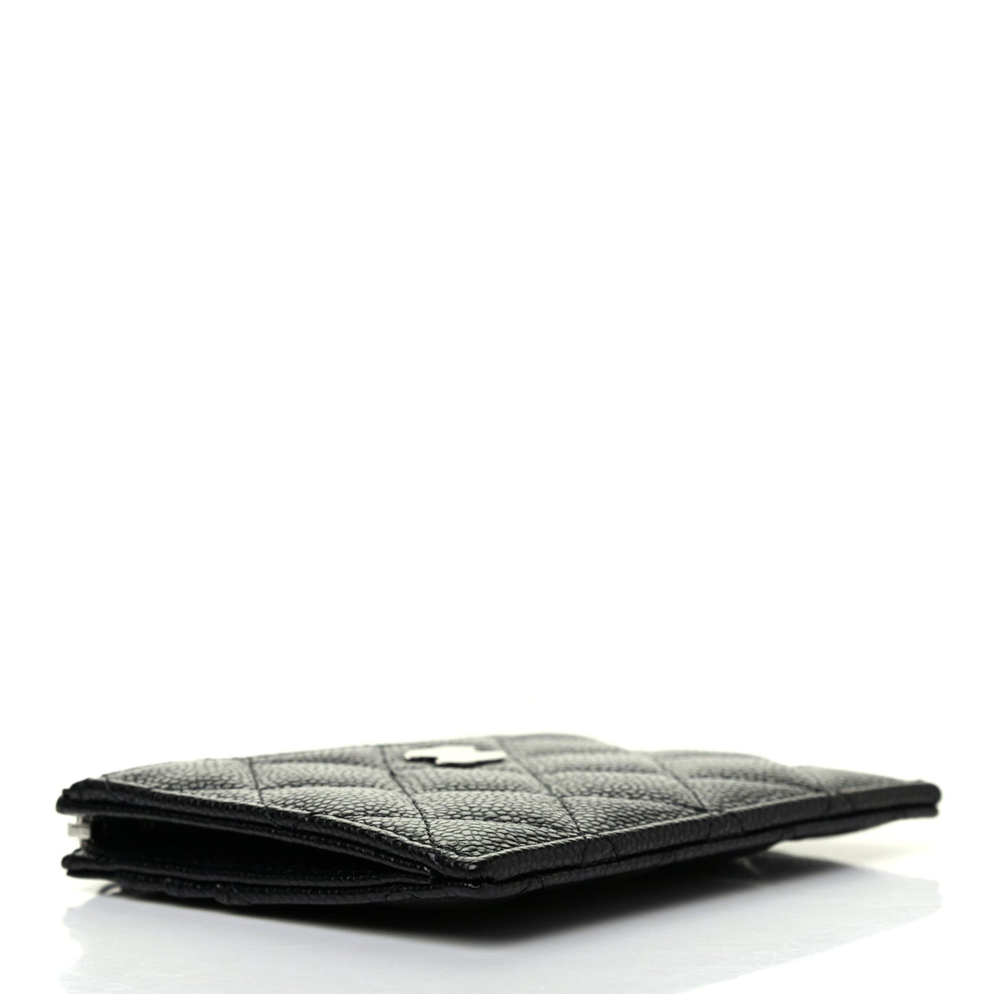 Caviar Quilted CC Zip Card Holder Black
