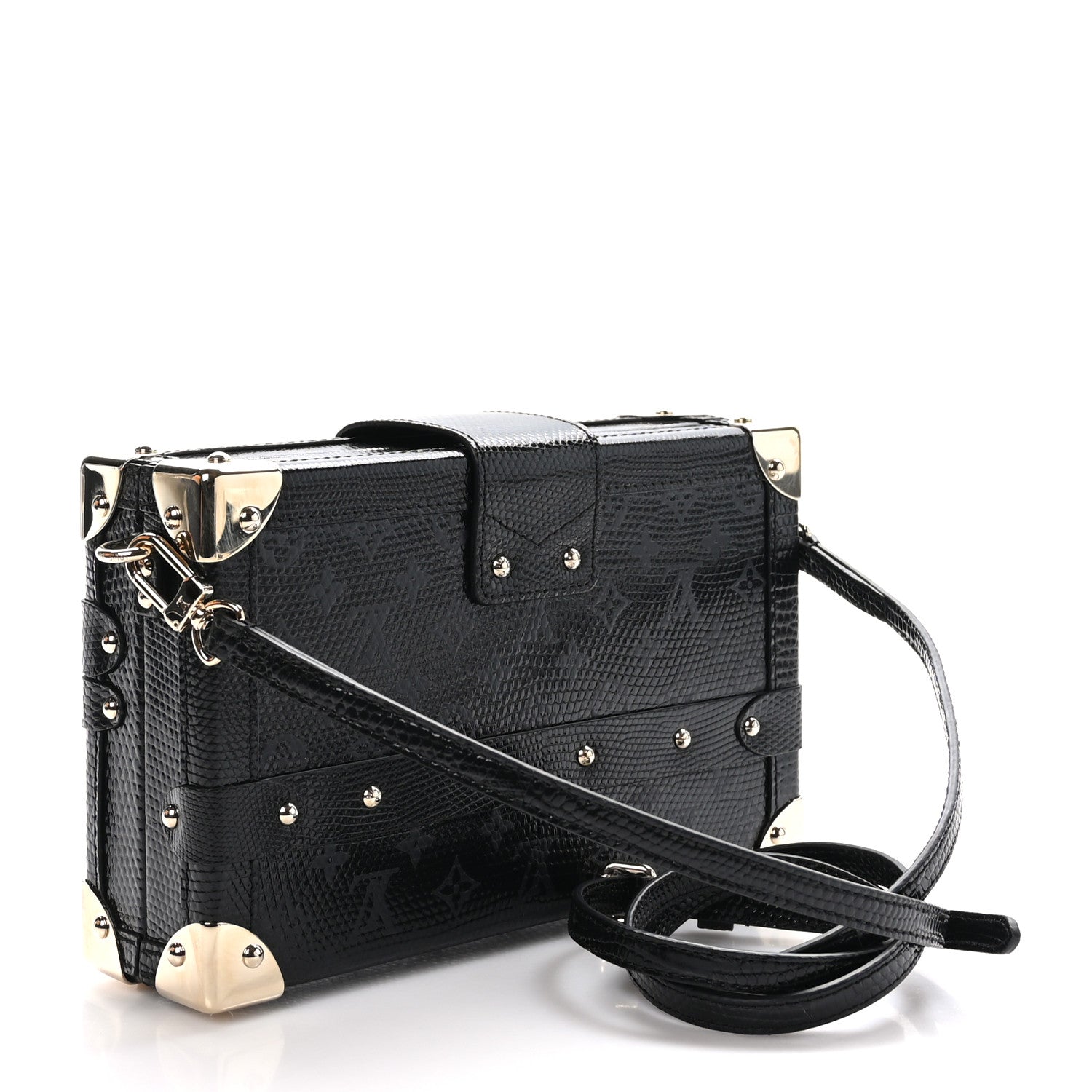 Louis Vuitton Lizard Petite Malle Black 3 of 10