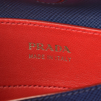 Prada Saffiano Cuir Large Double Bag Bleuette 7 of 13