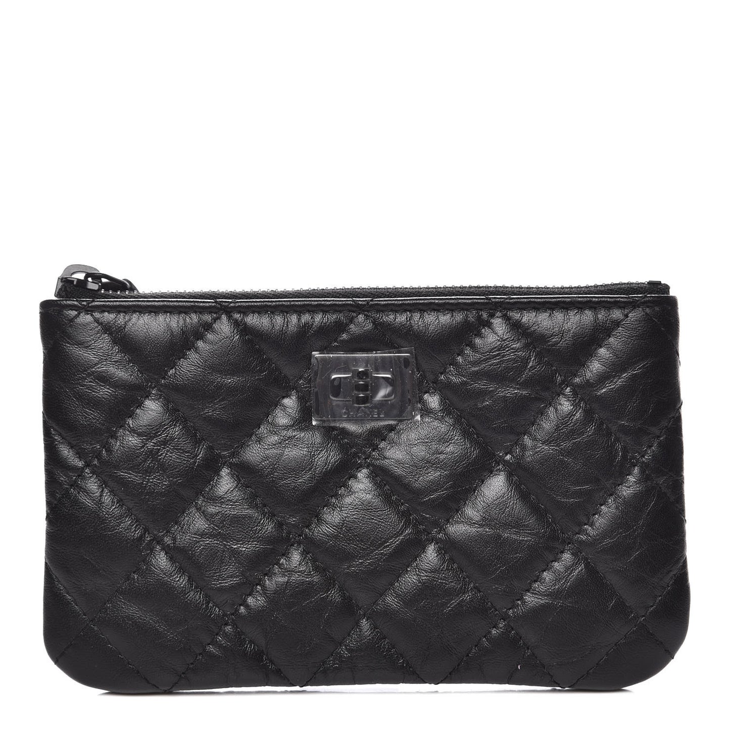 Aged Calfskin Quilted Small Reissue Cosmetic Case So Black
