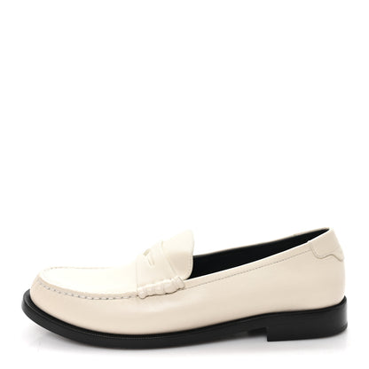 Saint Laurent Calfskin Penny Loafers 41.5 Pearl 1 of 10