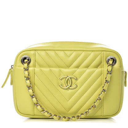 Chanel Calfskin Quilted Daily Chevron Camera Case Light Green 1 of 10