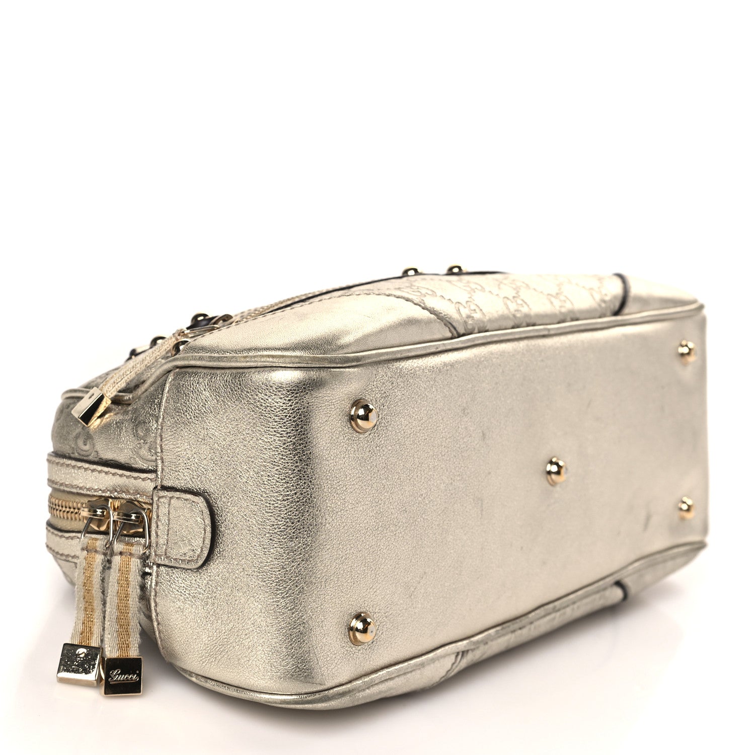 Gucci Guccissima Small Capri Satchel Metallic Gold 3 of 7