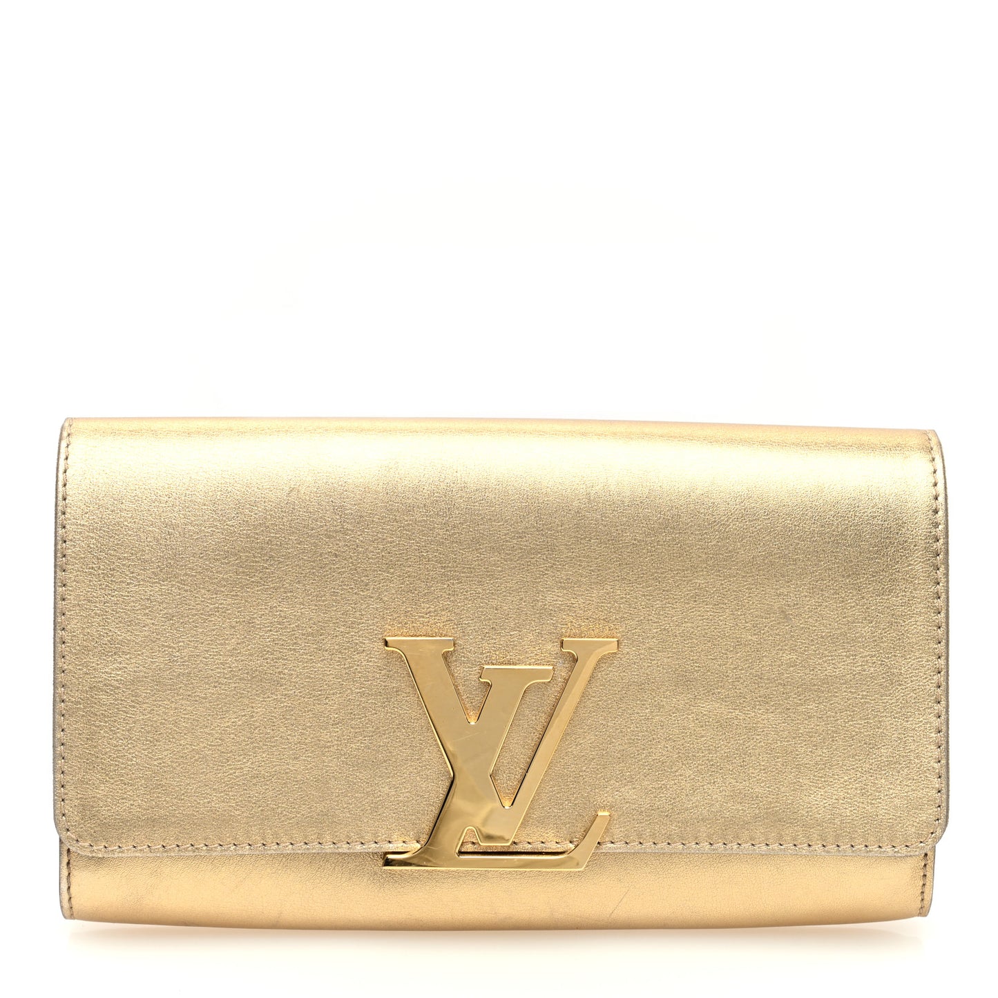 Metallic Calfskin Louise Clutch Gold