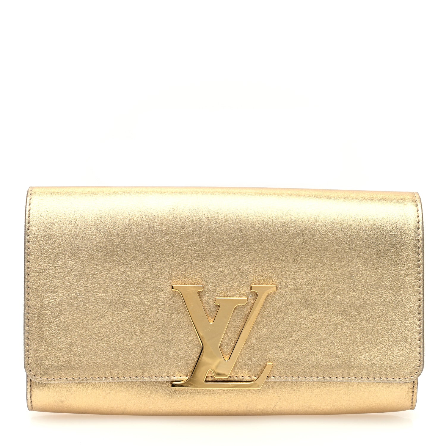Louis Vuitton Metallic Calfskin Louise Clutch Gold 1 of 9