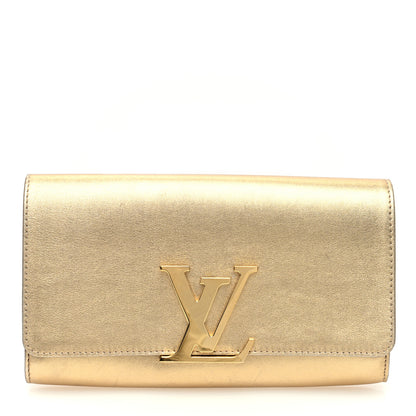 Louis Vuitton Metallic Calfskin Louise Clutch Gold 1 of 9