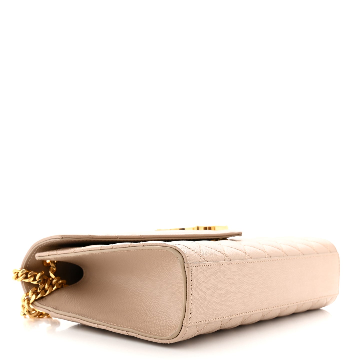 Grain De Poudre Textured Mixed Matelasse Medium Triquilt Monogram Satchel Dark Beige