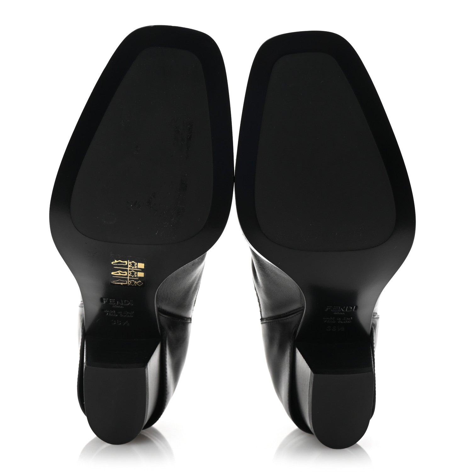 Fendi Vitello Ankle Boots 38.5 Black 6 of 9