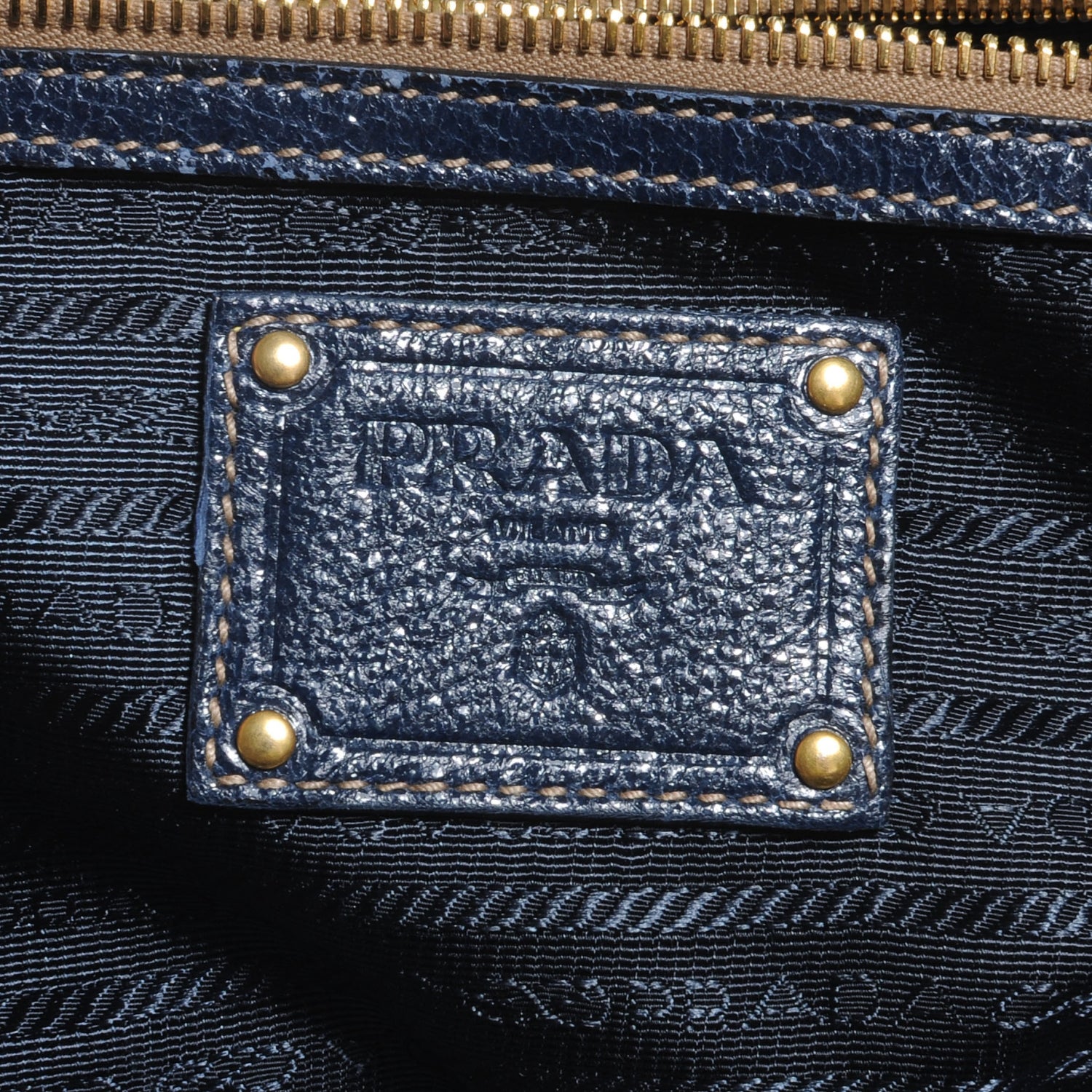 Prada Cervo Lux Shoulder Bag Baltico 7 of 8