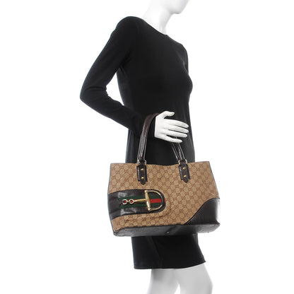 Gucci Monogram Medium Hasler Tote Dark Brown 2 of 13