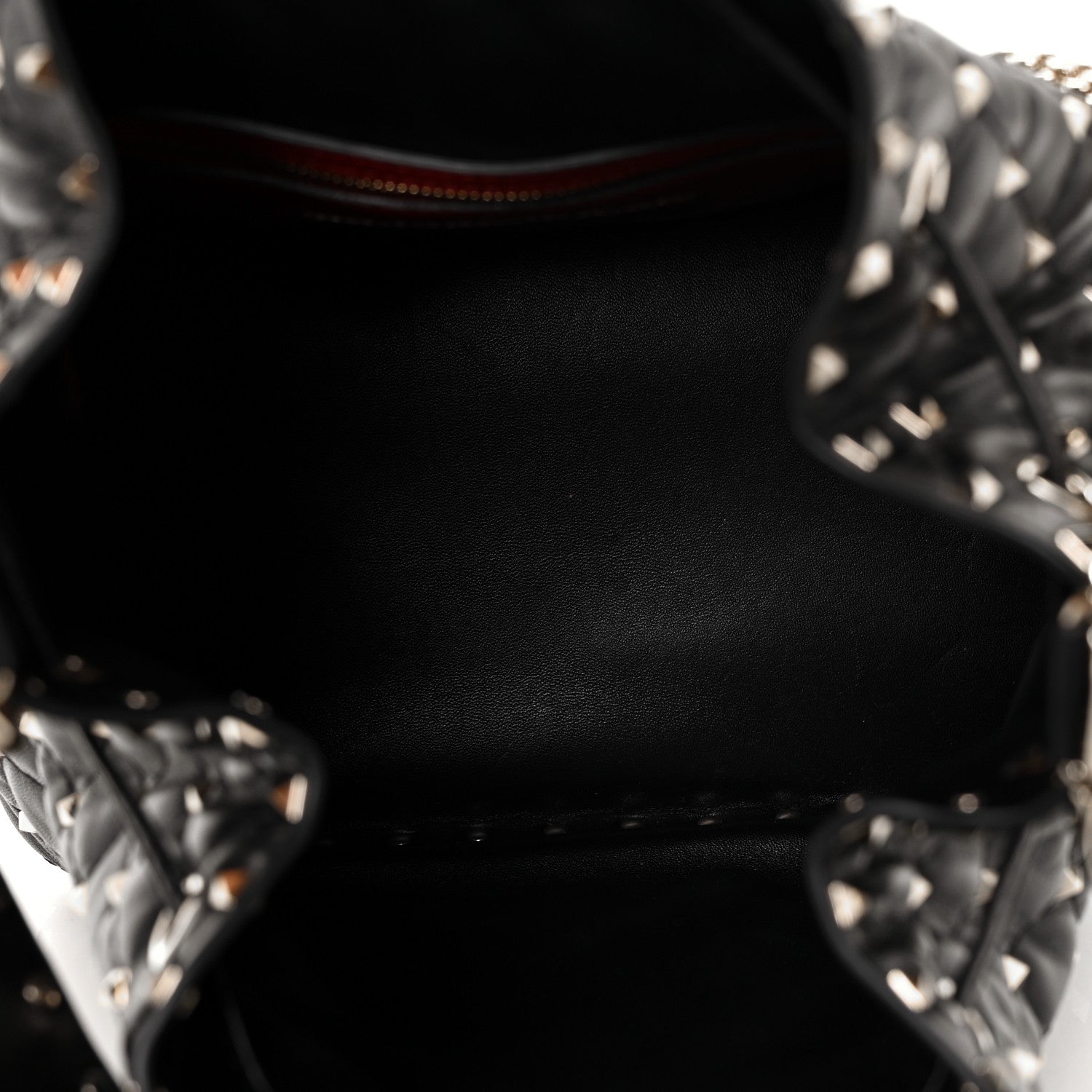 Valentino Garavani Nappa Medium Rockstud Spike Bucket Bag Black 4 of 7