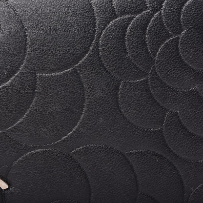 Chanel Lambskin Camellia Embossed Yen Wallet Black 9 of 14