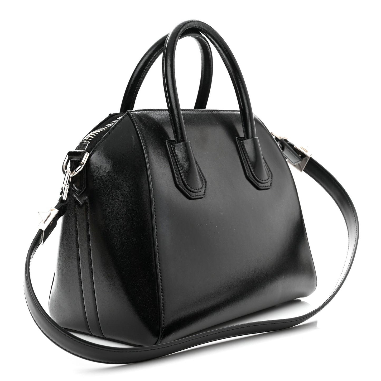 Shiny Lord Calfskin Small Antigona Black