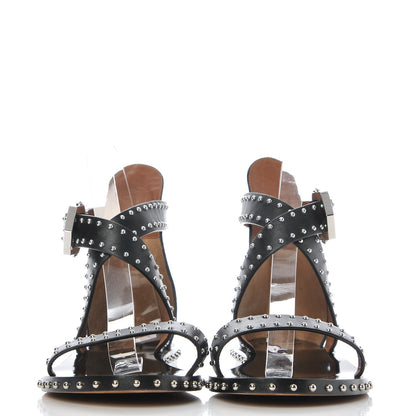 Givenchy Calfskin Studded Elegant Flat Sandals 36.5 Black 2 of 11
