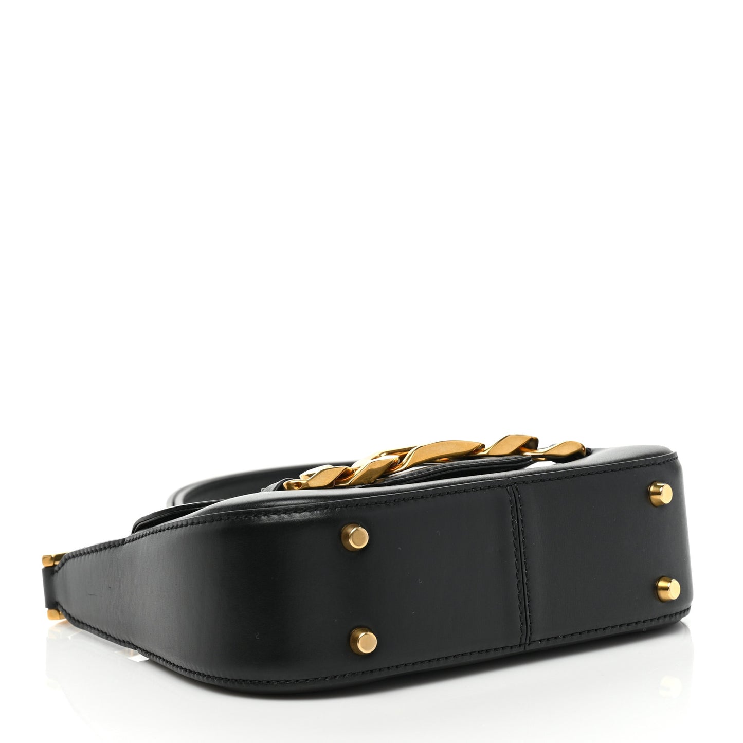 Calfskin Small Vlogo Chain Shoulder Bag Black