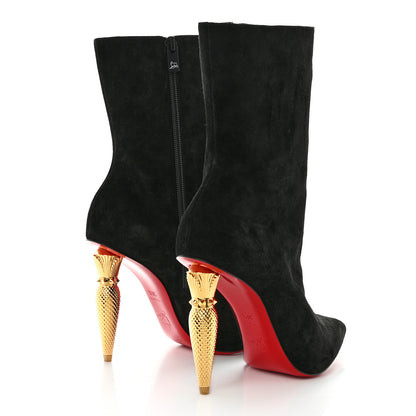 Christian Louboutin Suede Lipbooty 100 Booties 36.5 Black 4 of 8