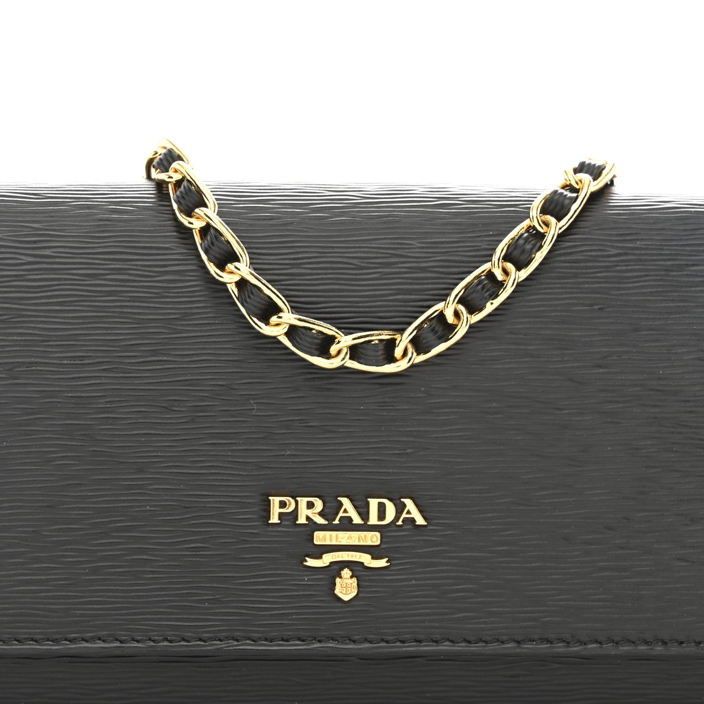 Vitello Move Metal Oro Chain Wallet Black