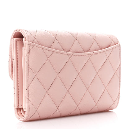Chanel Caviar Quilted Medium Flap Wallet Light Pink 3 of 14