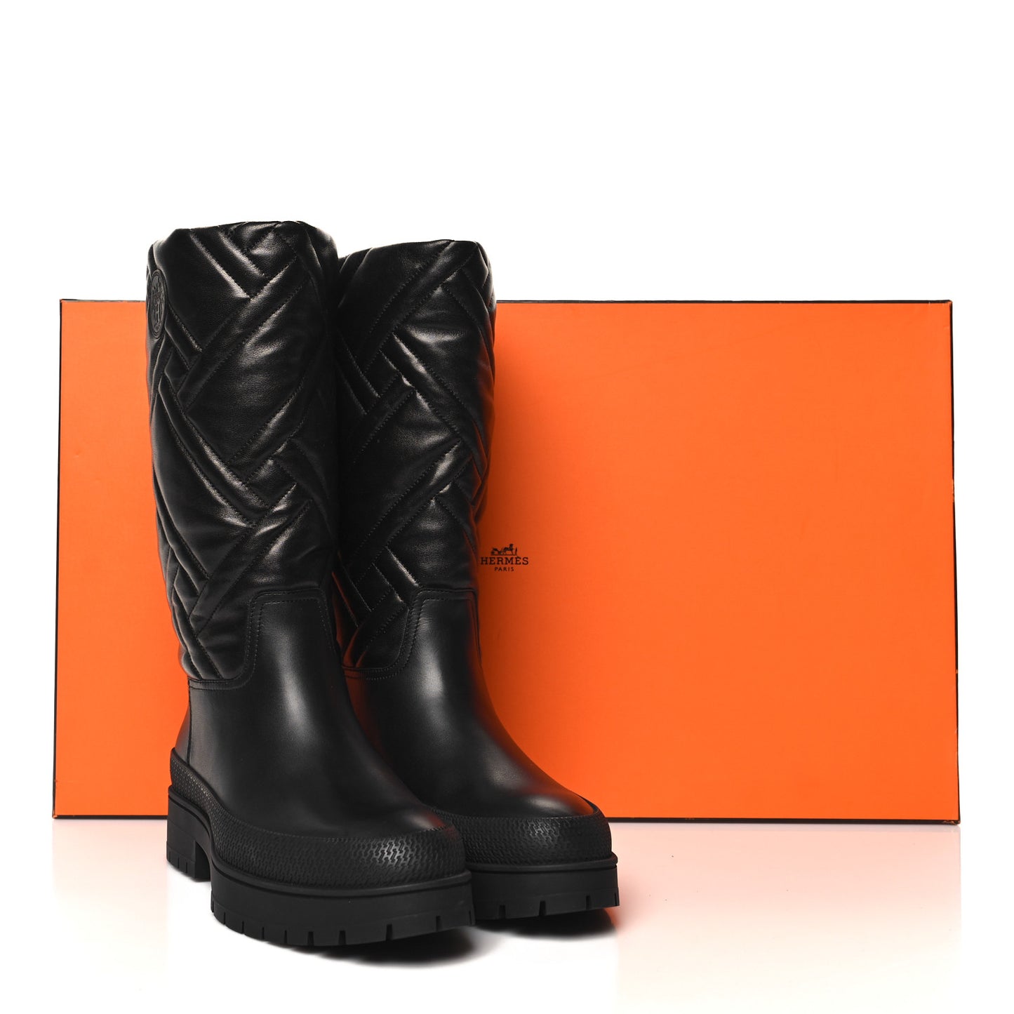 Goatskin Quilted Fuji Boots 38 Black