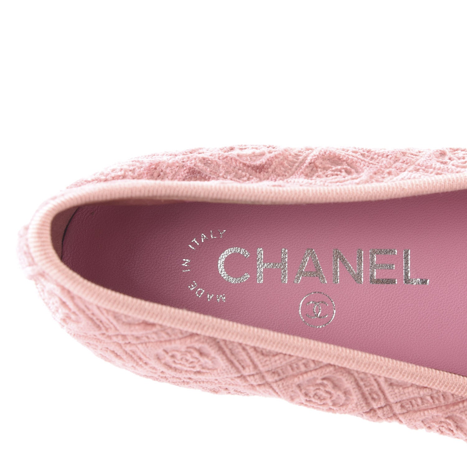Chanel Velvet Grosgrain Cap Toe Ballerina Flats 37 Pink Black 8 of 10