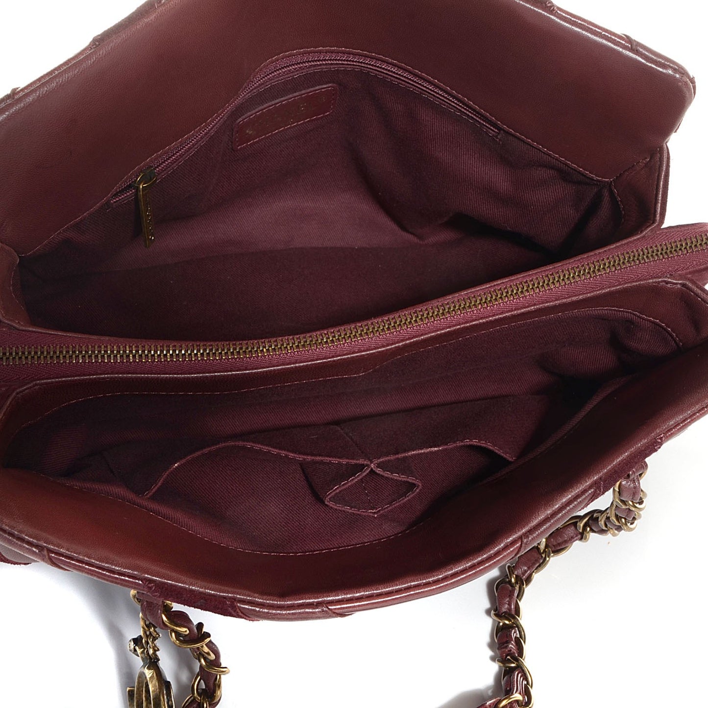 Suede Lambskin Glazed Calfskin Lady Vintage Tote Burgundy