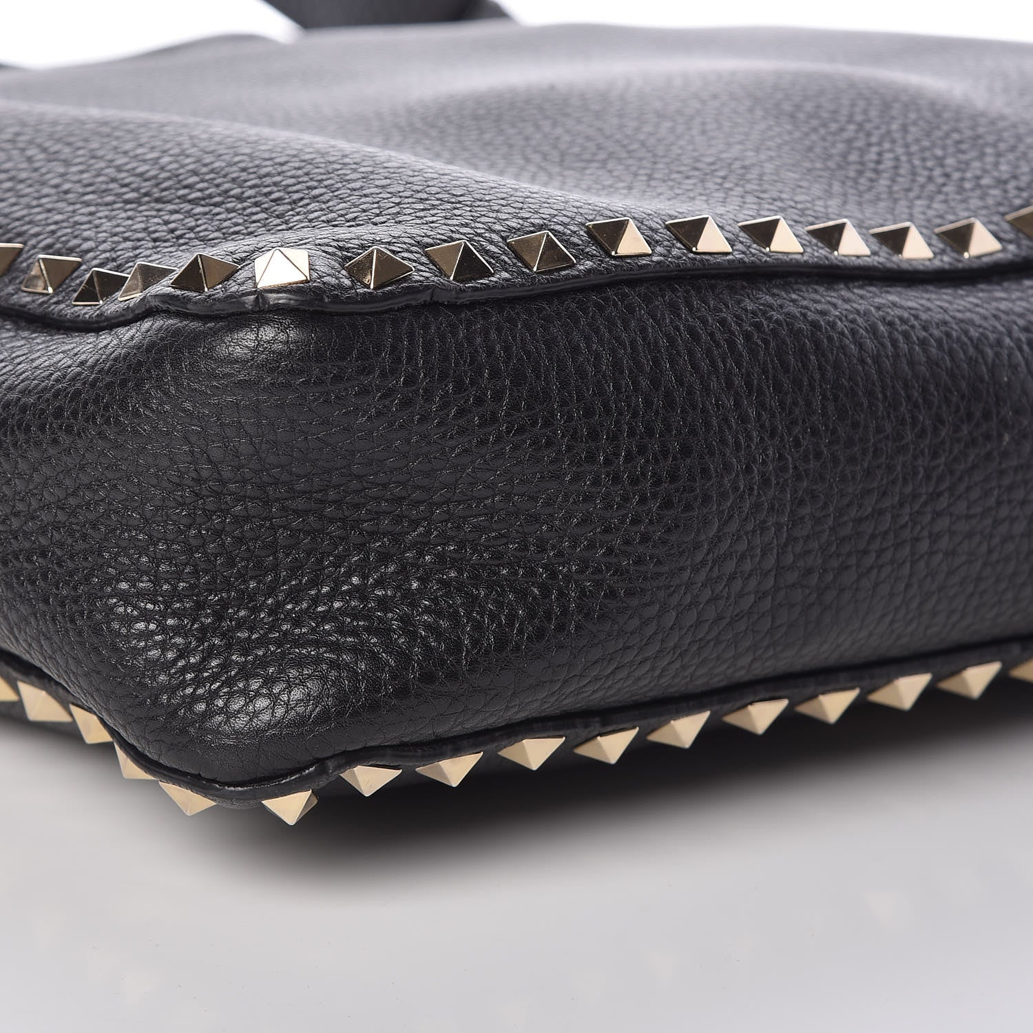 Valentino Garavani Pebbled Calfskin Large Rockstud Flip-Lock Messenger Bag Black 7 of 8