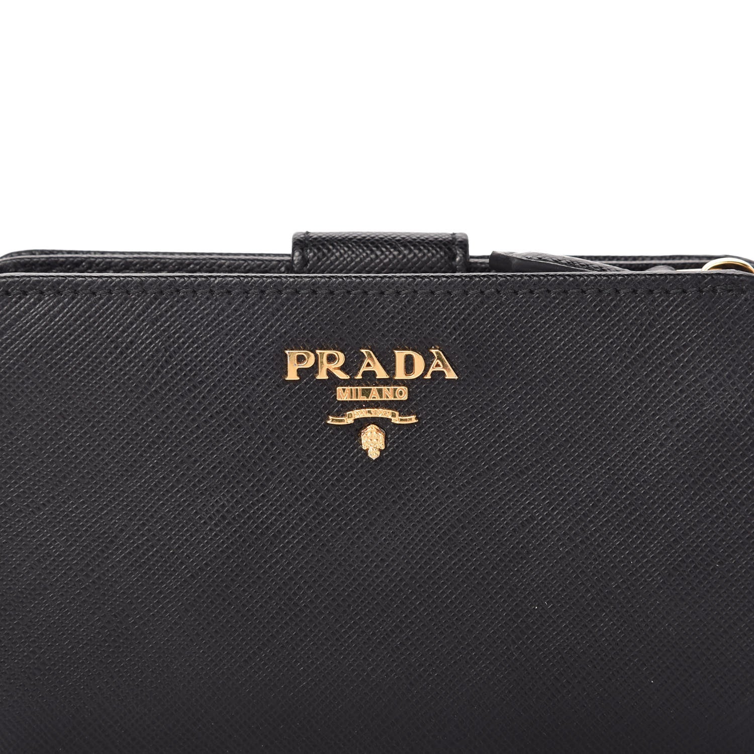 Prada Saffiano Metal Compact Wallet Black 9 of 10