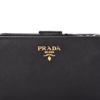 Prada Saffiano Metal Compact Wallet Black 9 of 10