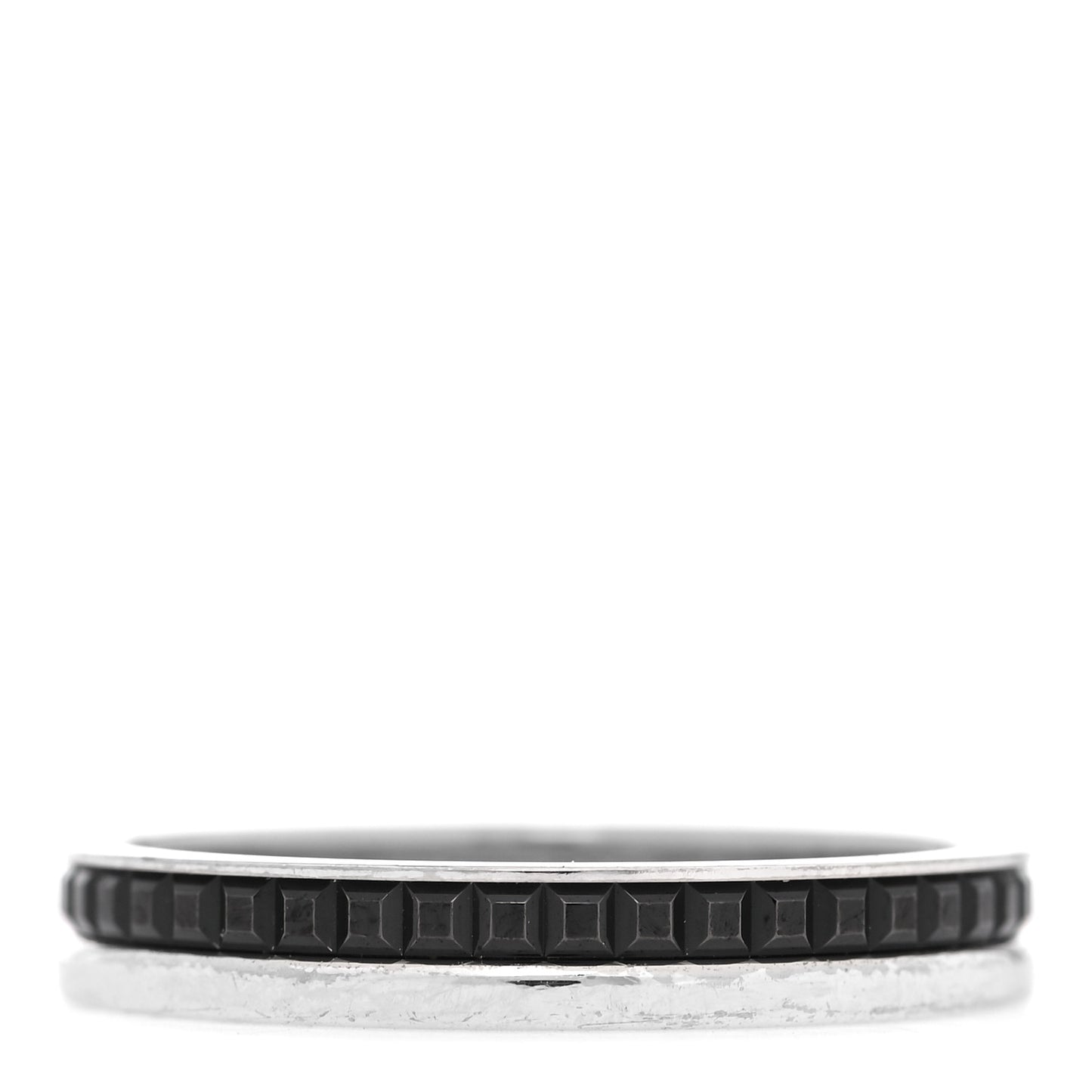 18K White Gold PVD Quatre Black Edition Wedding Band Ring 63 10.25