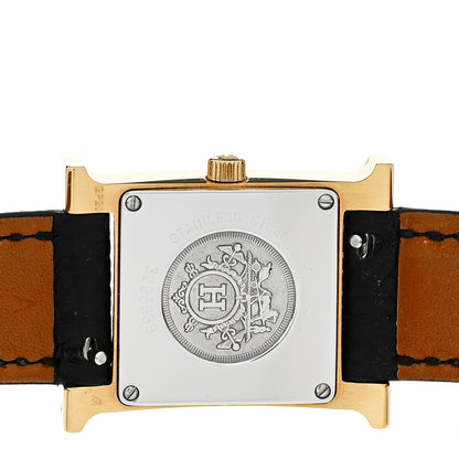 Hermes Stainless Steel Epsom 21mm Heure H Hour Quartz Watch Noir 4 of 5