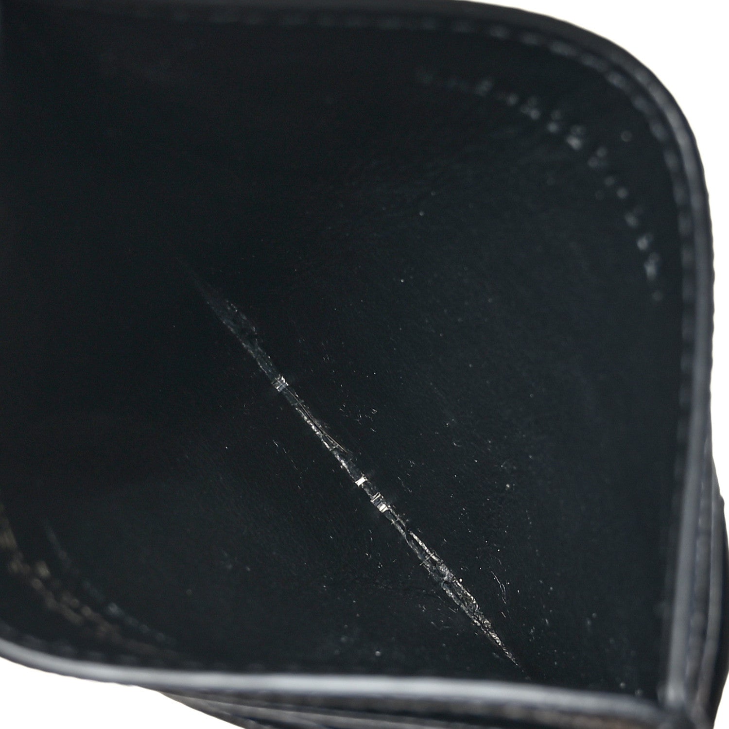 Saint Laurent Grain De Poudre Matelasse Chevron Monochrome Monogram Credit Card Case Black 5 of 8