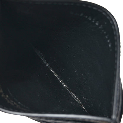 Saint Laurent Grain De Poudre Matelasse Chevron Monochrome Monogram Credit Card Case Black 5 of 8
