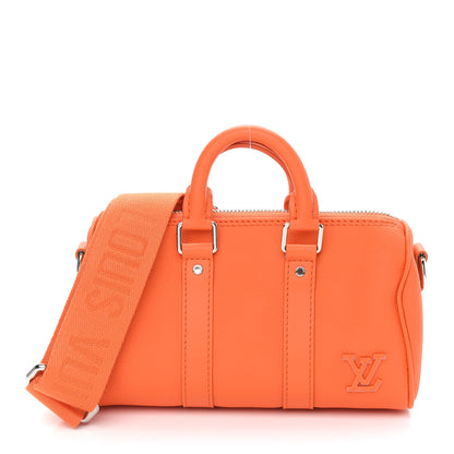 Louis Vuitton Grained Calfskin Aerogram Keepall XS Orange 1 of 8