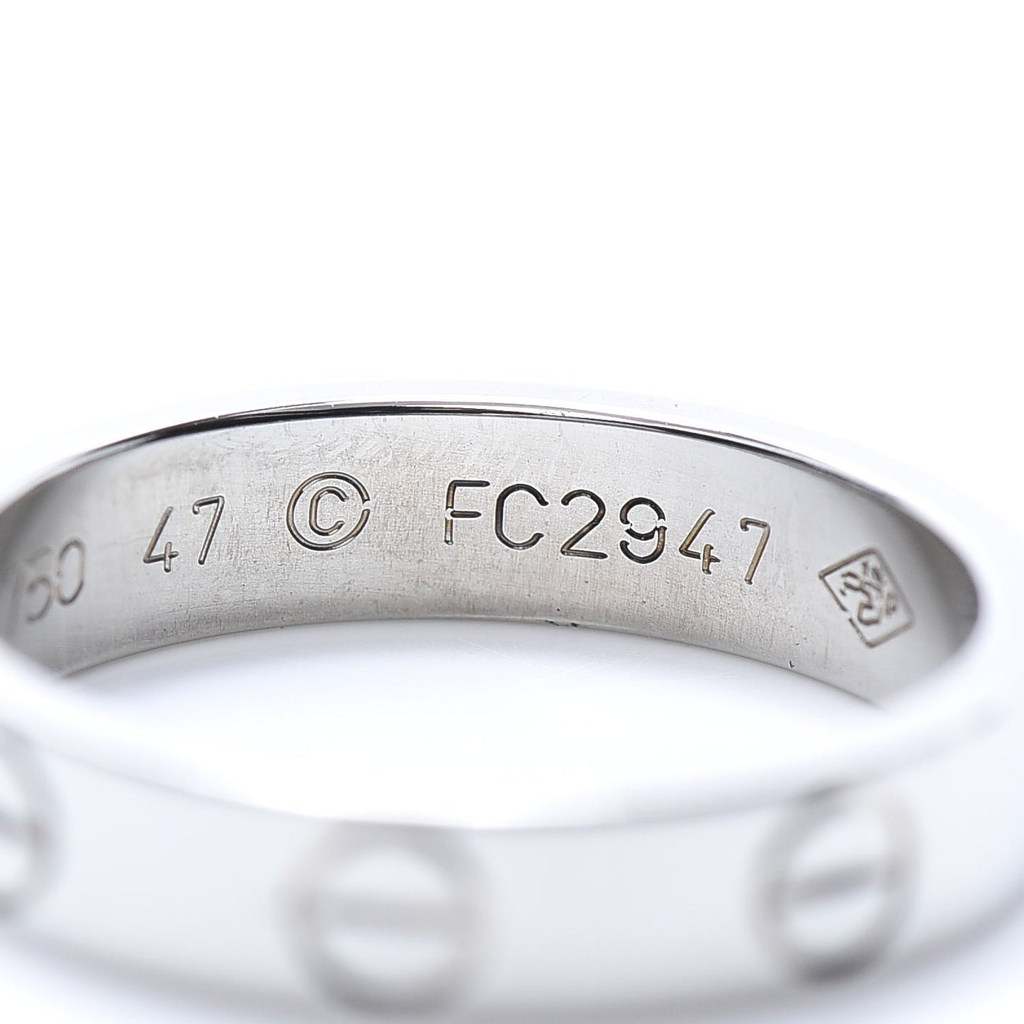 18K White Gold 3.5mm LOVE Wedding Band Ring 47 4