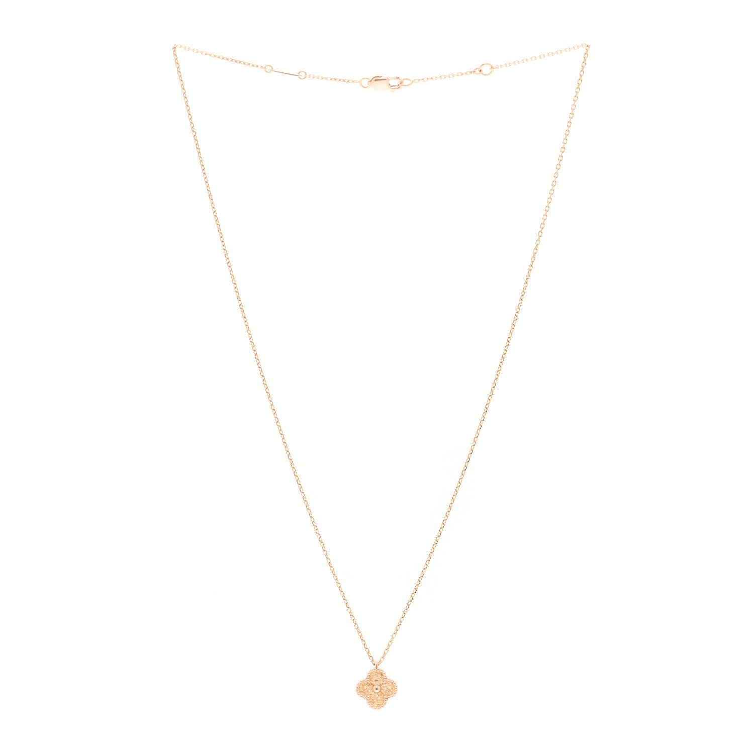 Van Cleef & Arpels 18K Rose Gold Sweet Alhambra Pendant Necklace 3 of 4