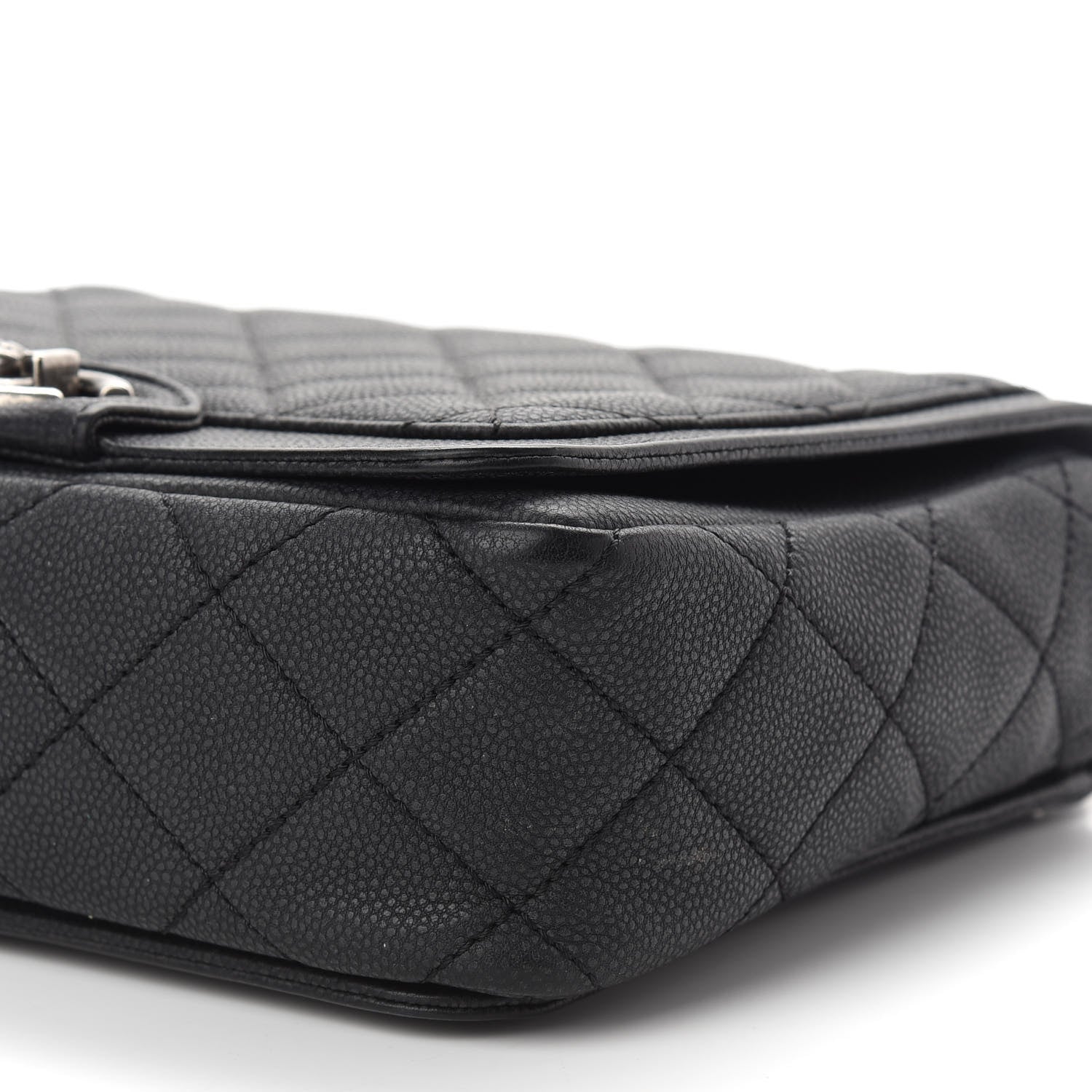 Chanel Washed Caviar Quilted Small Square Turn Around Ligne Flap Dark Grey 9 of 9