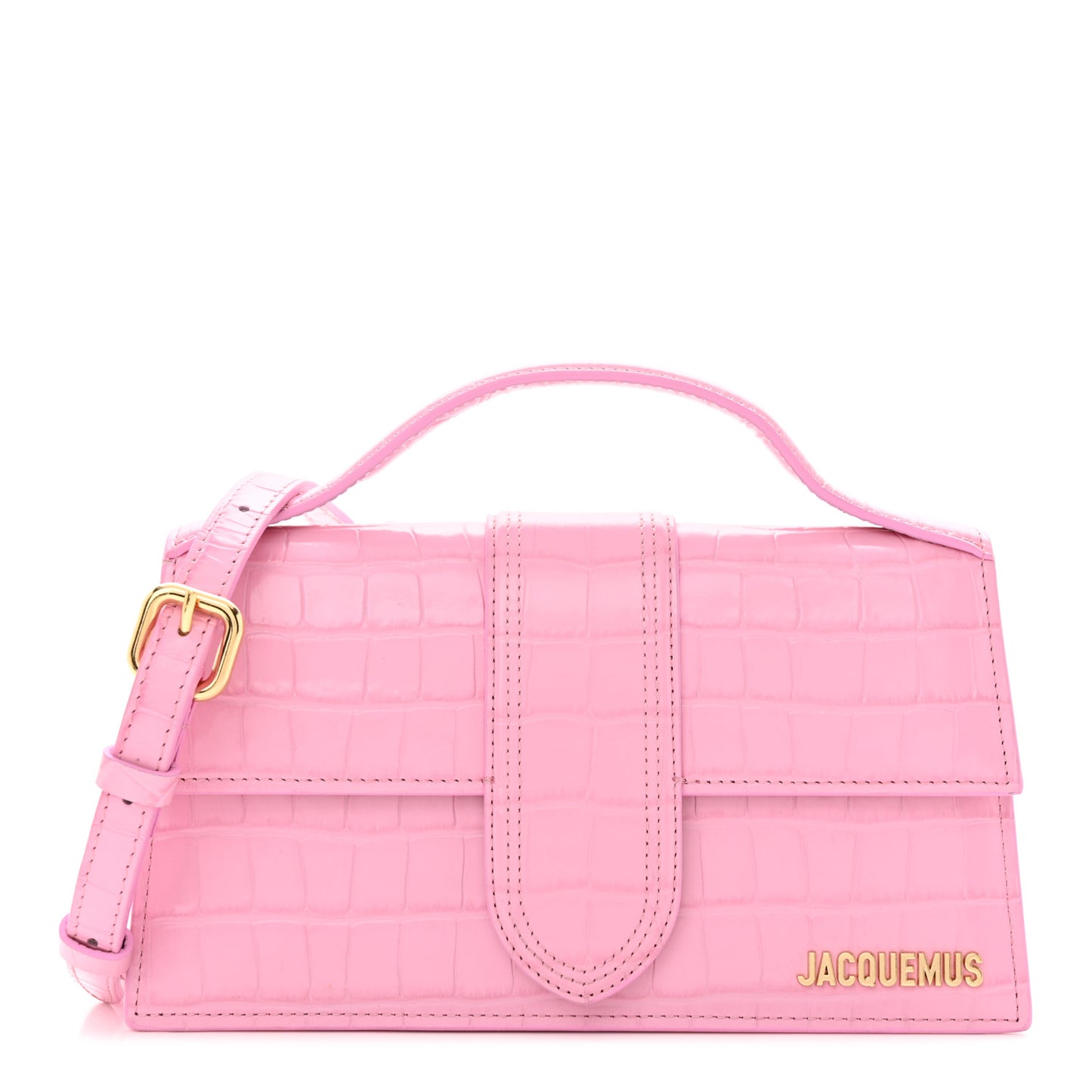 Calfskin Crocodile Embossed Le Grand Bambino Pink