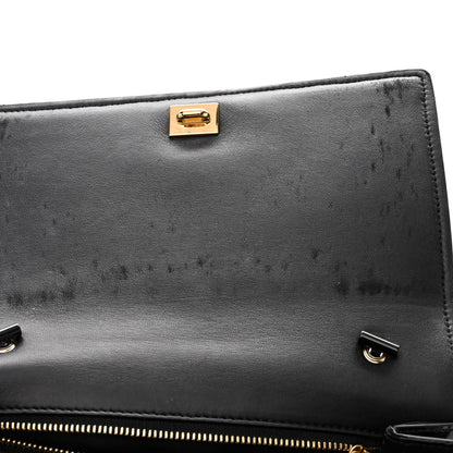 Salvatore Ferragamo Calfskin Sequins Ginny Bow Crossbody Bag Black 10 of 10