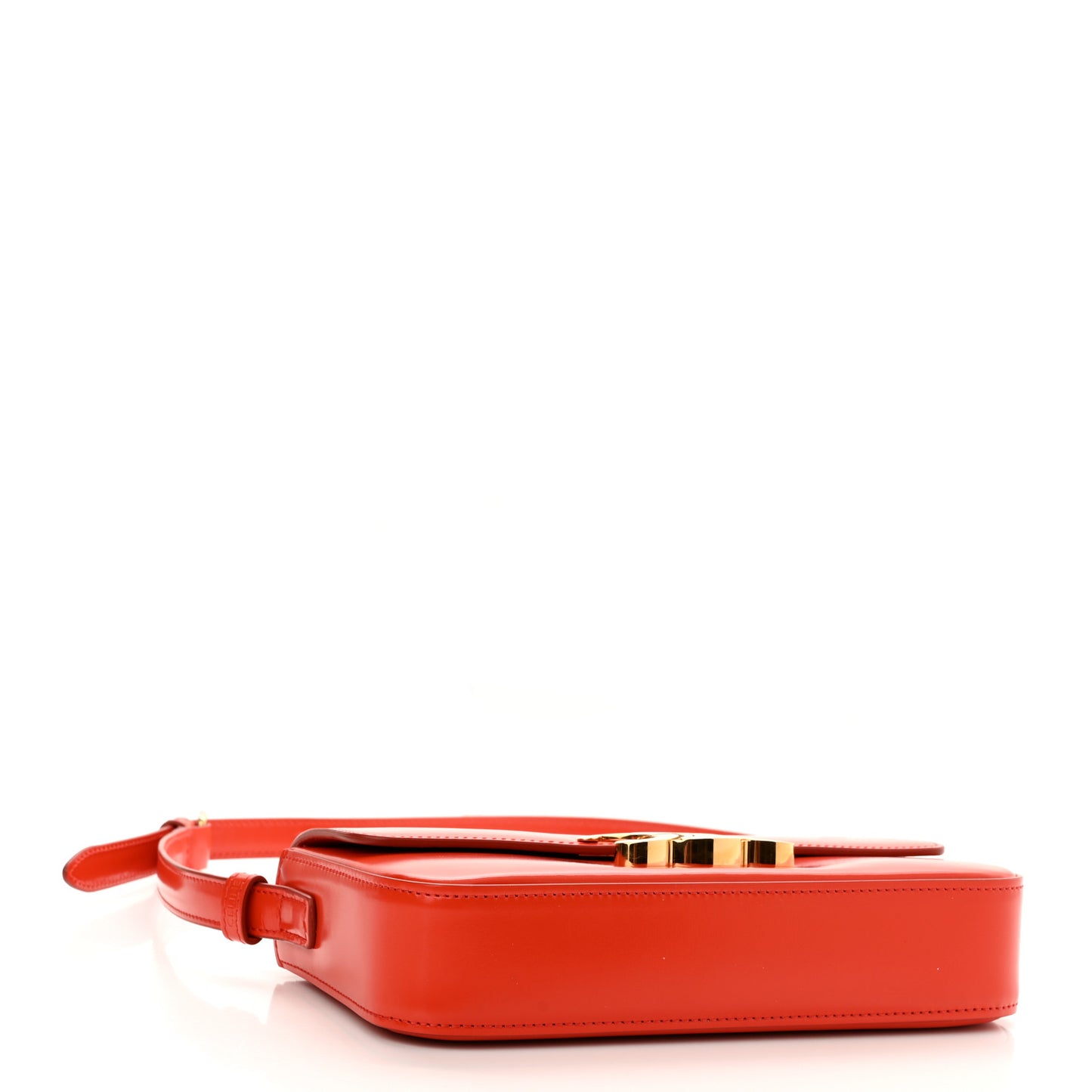 Shiny Calfskin Triomphe Shoulder Bag Bright Red