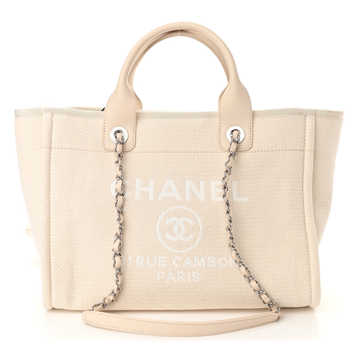 Chanel Mixed Fibers Small Deauville Tote White 1 of 11