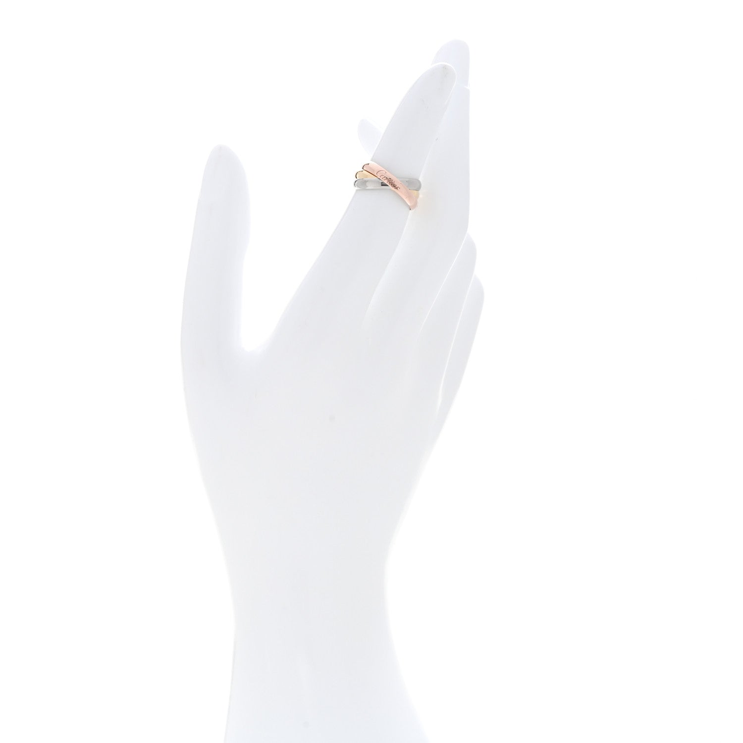 Cartier 18K Pink Yellow White Gold Classic Trinity Ring 47 4 2 of 5