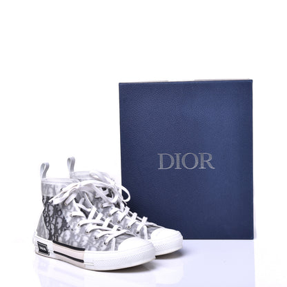 Christian Dior Technical Canvas Oblique Mens B23 High Top Sneakers 43 White Black 10 of 10