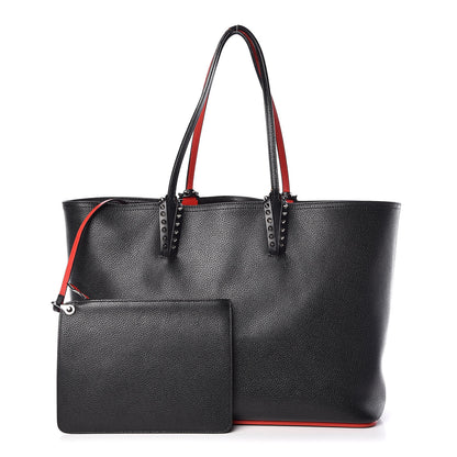 Christian Louboutin Calfskin Spikes East West Cabata Tote Black 1 of 12
