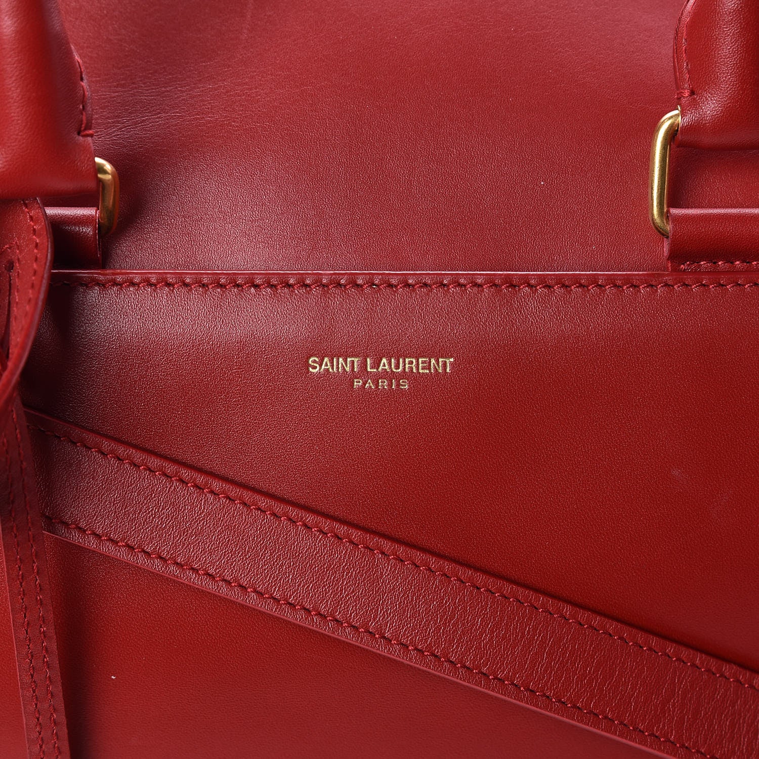 Saint Laurent Calfskin Classic Duffle 12 Red 14 of 14