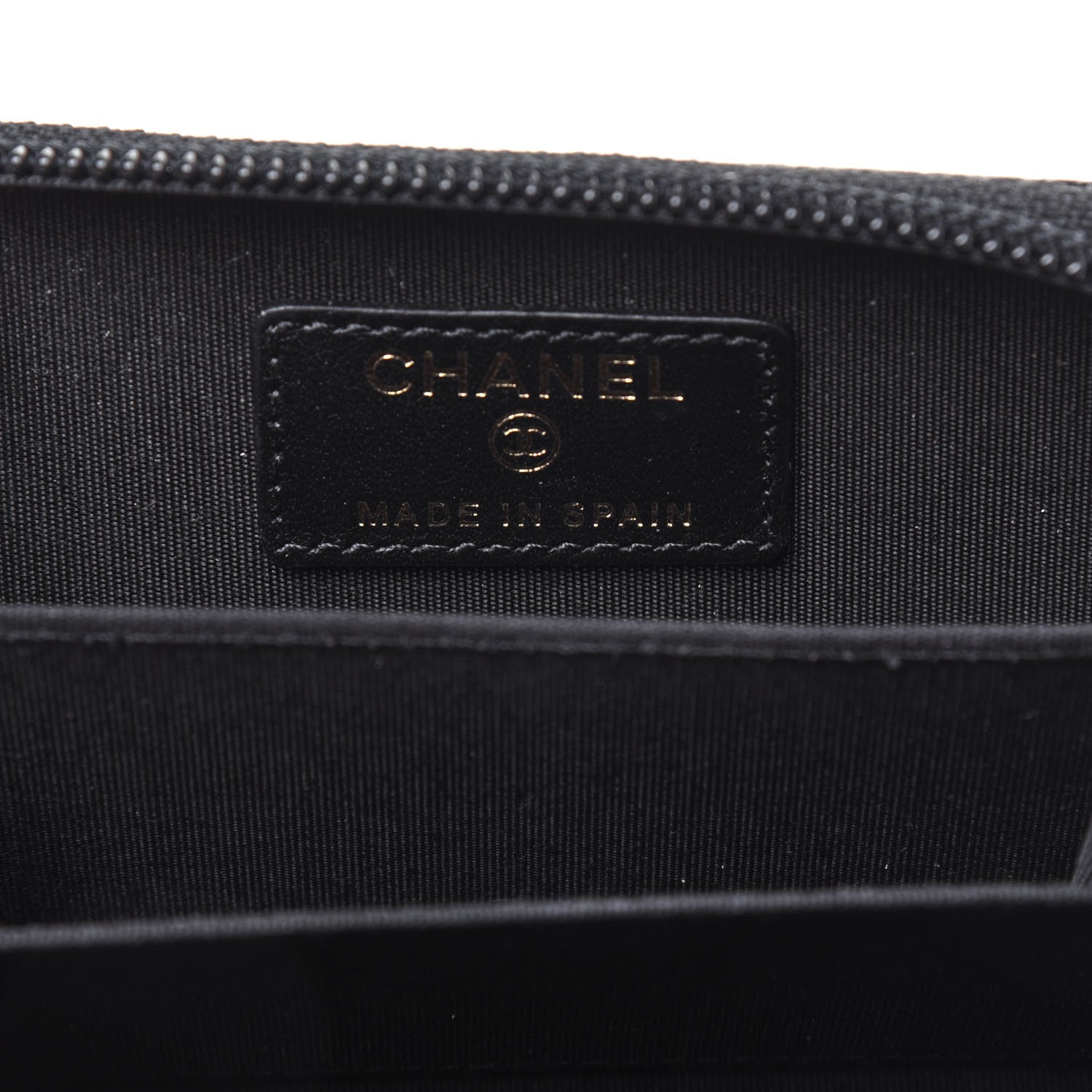 Chanel Caviar Chevron Quilted Boy Zip Around Coin Purse Wallet Black 6 of 12