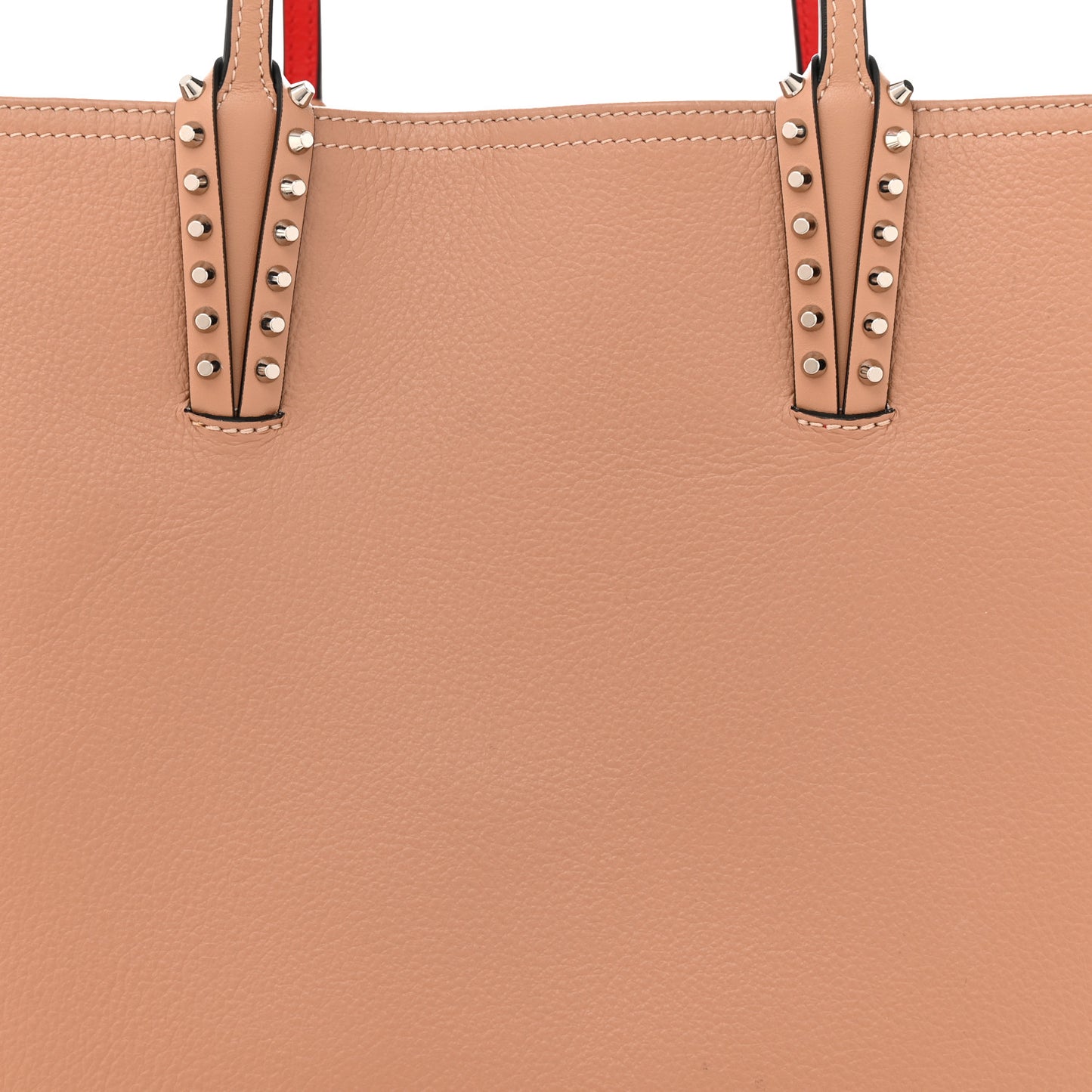 Calfskin Empire Spikes Small East West Cabata Tote Nude