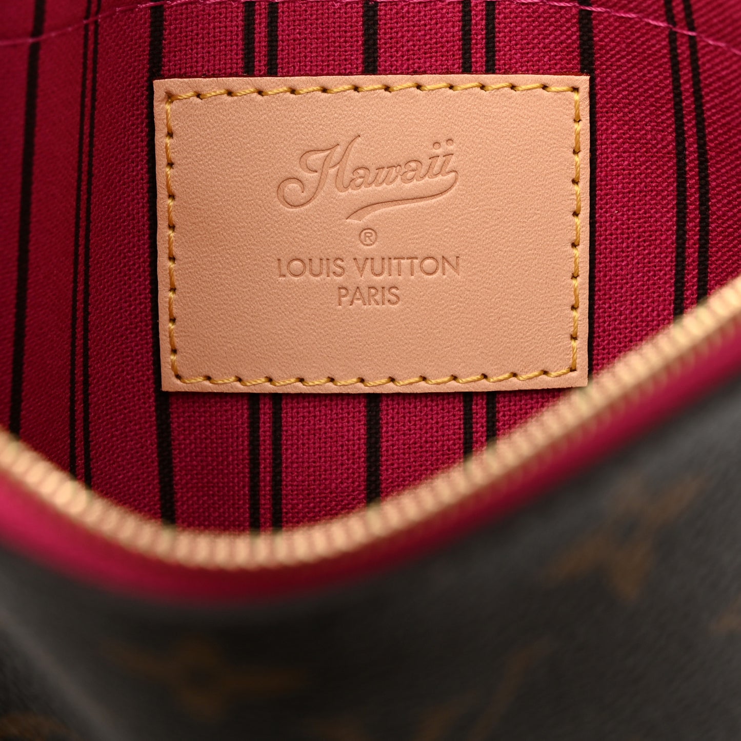Monogram Hawaii V Neverfull MM Pochette Hot Pink