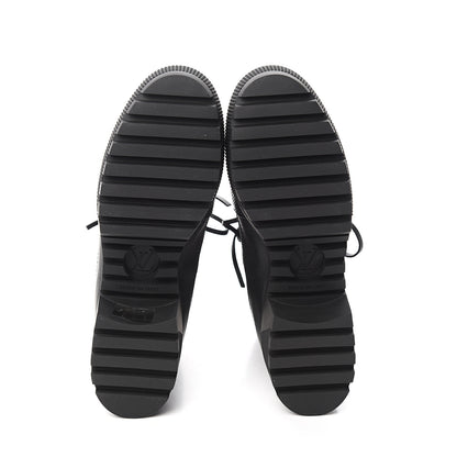 Louis Vuitton Suede Calfskiin Catogram Laureate Platform Desert Boots 37.5 Black Marron 5 of 6