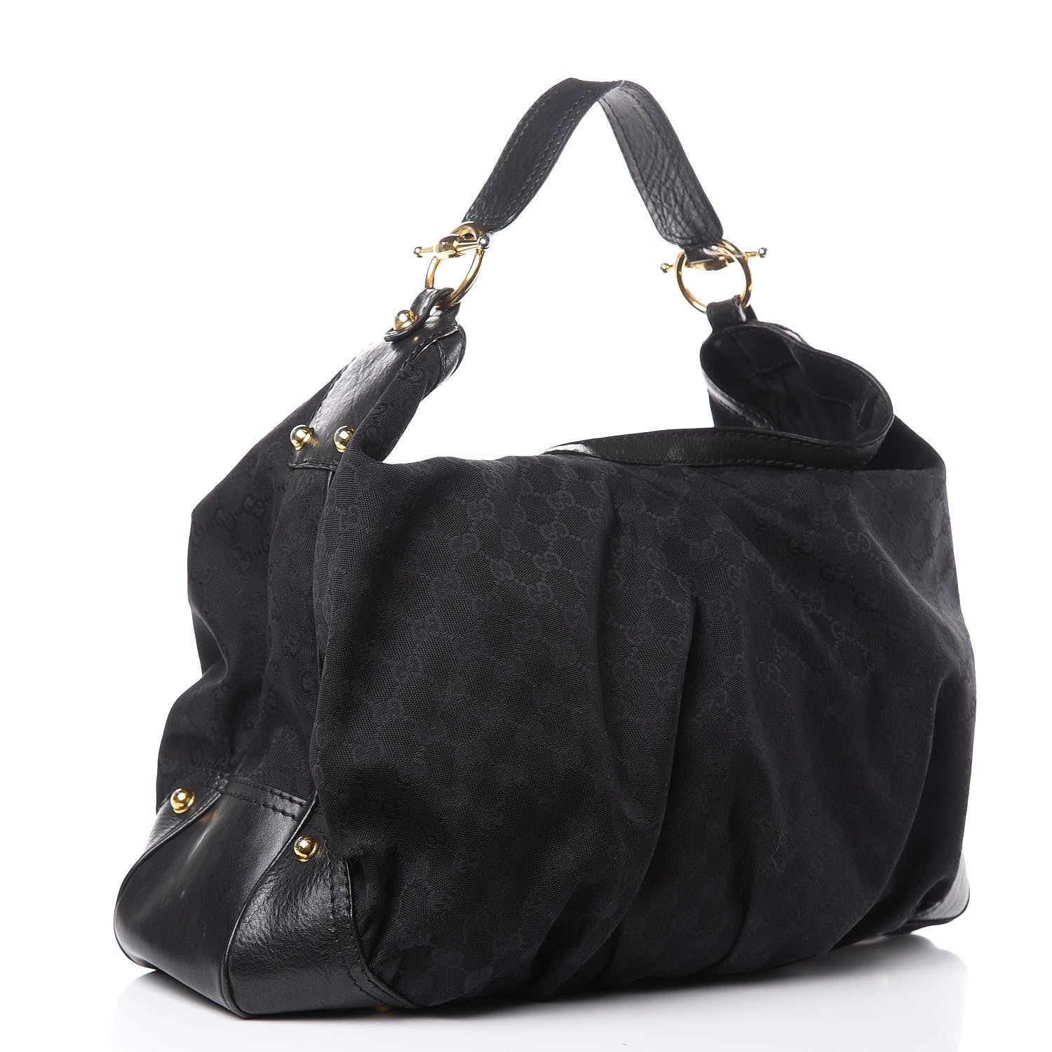 Gucci Monogram Large Jockey Hobo Black 3 of 17